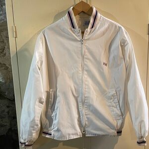 Vintage White Jacket with Striped Collar
